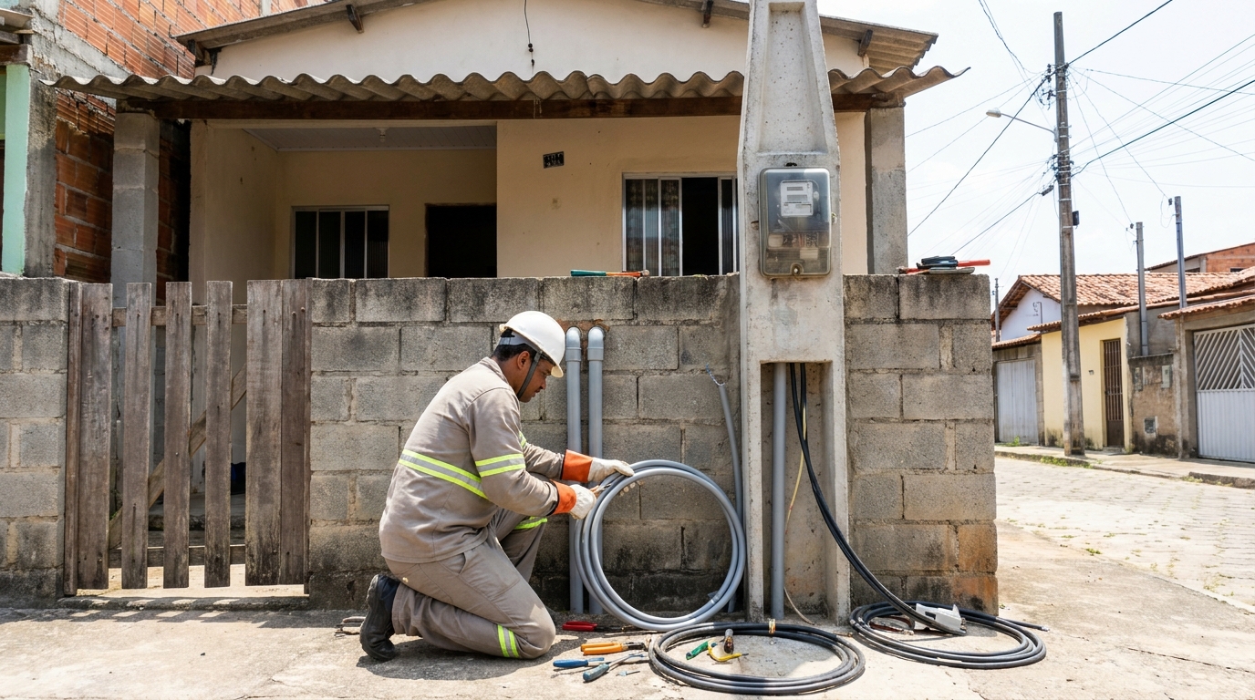 Instalação de Poste Padrão em Uberlândia‑MG